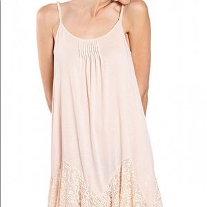 NWT RYU brand lace wave hem slip dress in pink